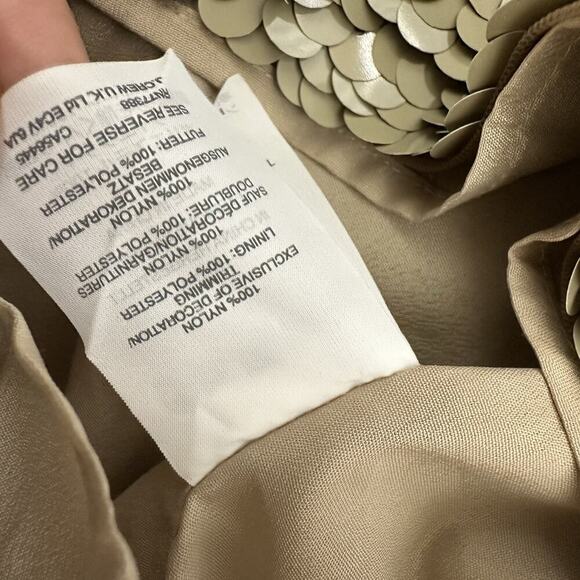 J.Crew Tie Shoulder Sequin Midi Dress Size 14 Beige Desert Canyon Sparkle - Picture 5 of 10